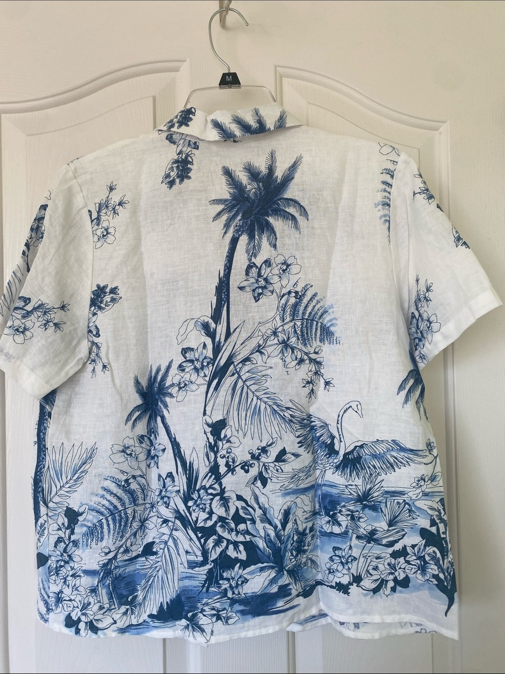 Panama Jack White and Blue Tropical Button-Down Shirt - Picture 4 of 6